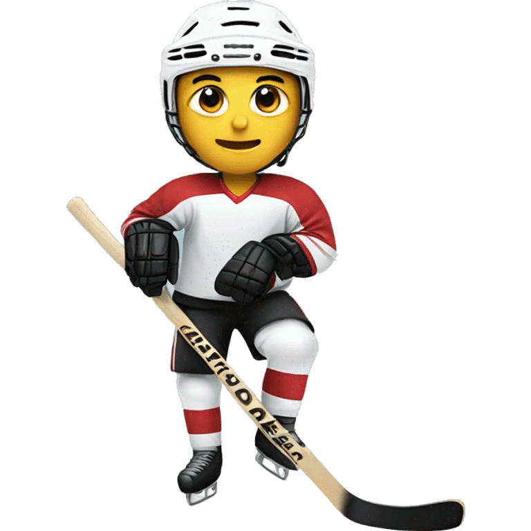 Someone playing hockey emoji