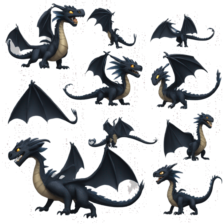 Dragón negro furia nocturna emoji