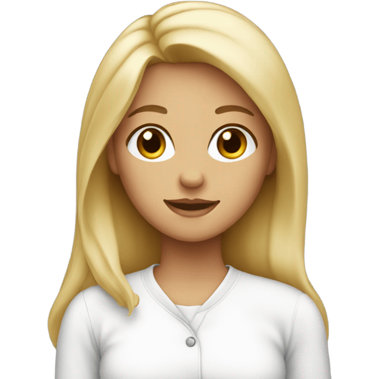 blonde girl in white shirt emoji