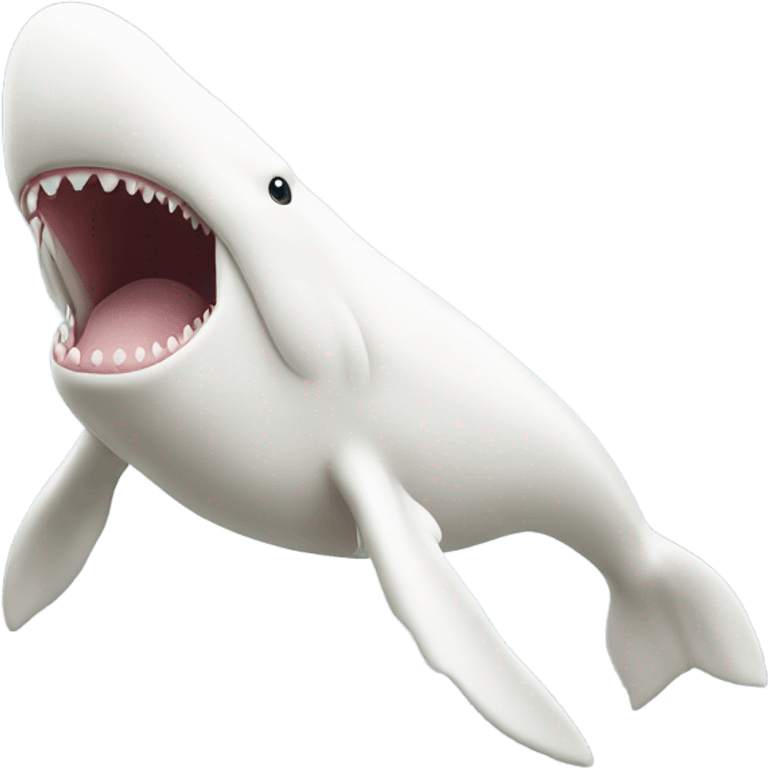 white whale , open mouth emoji