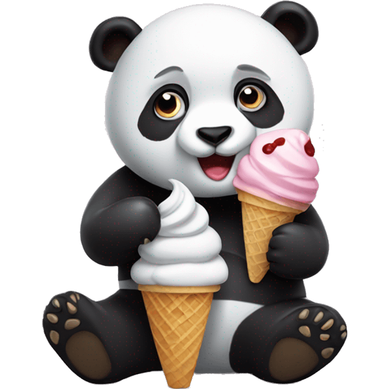 Panda eating ice cream emoji