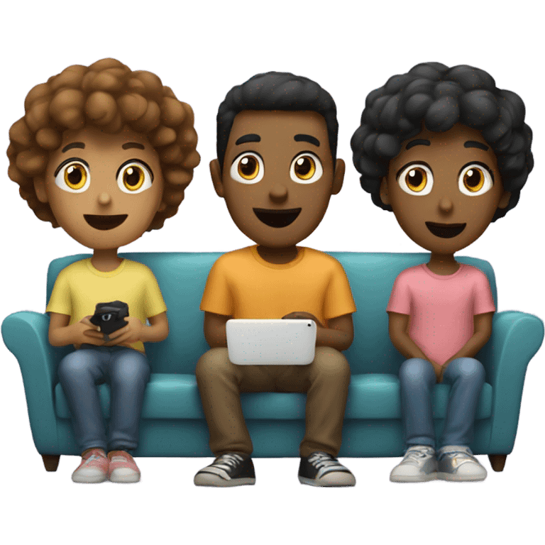 3 friends watching tv emoji