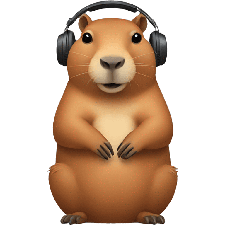 capybara with headphones crossing arms emoji