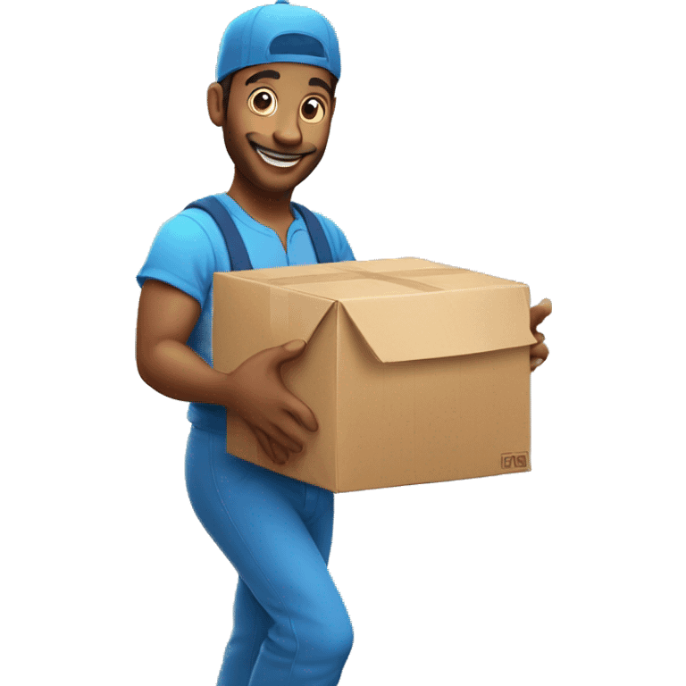 genie  as  food delivery boy  in his hand on the parcel  emoji