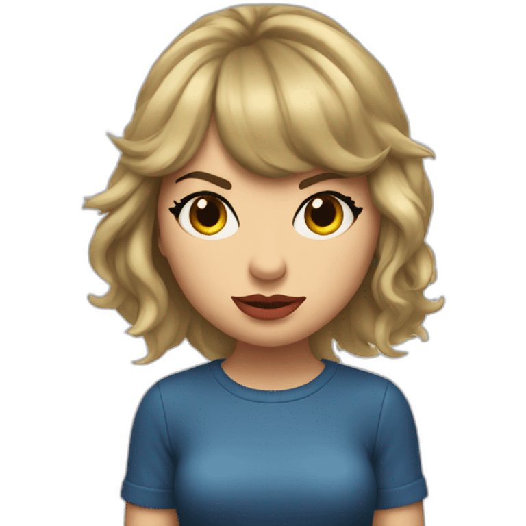 Taylor Swift frown smurk  emoji