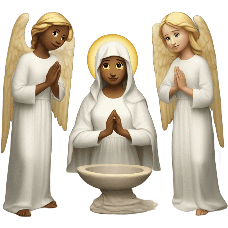 The Annunciation, the white Virgin Mary and the white angel emoji