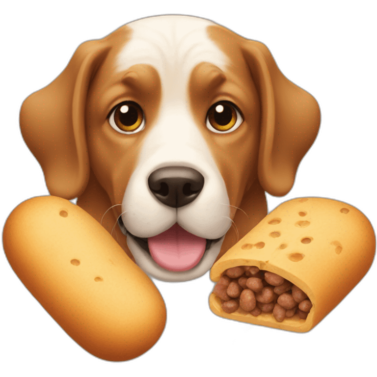 Dog with food  emoji