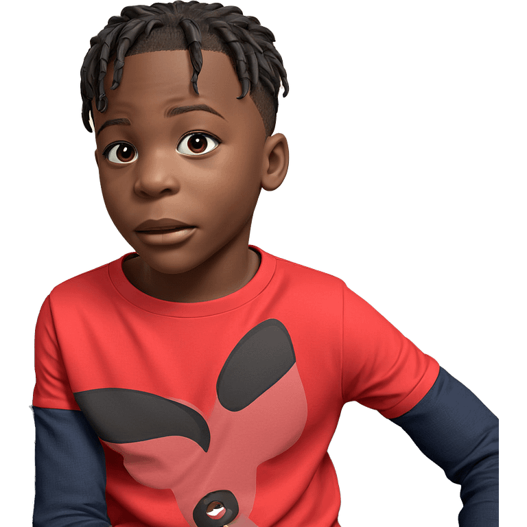 dark-skinned boy portrait close-up emoji