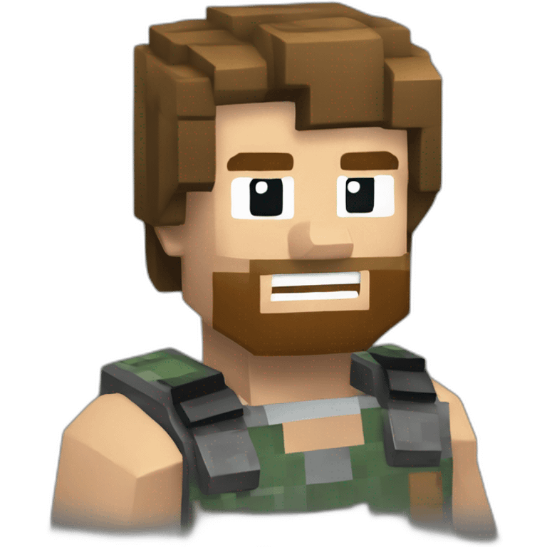 chuck norris playing Minecraft emoji