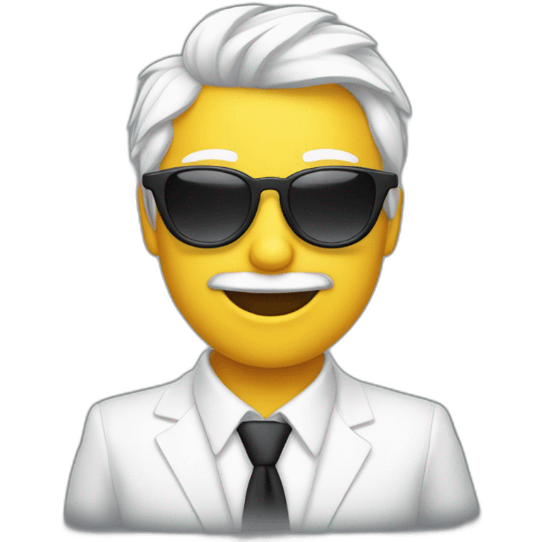 Chat blanc avec des lunettes de soleil  emoji