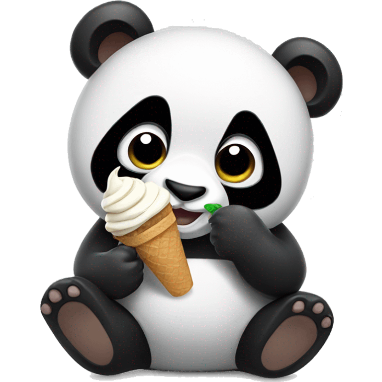 Panda eating ice cream emoji