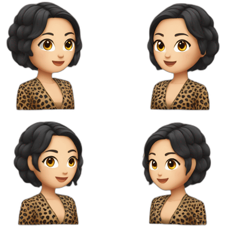 thai female singer in leopard costume short hair luktung emoji