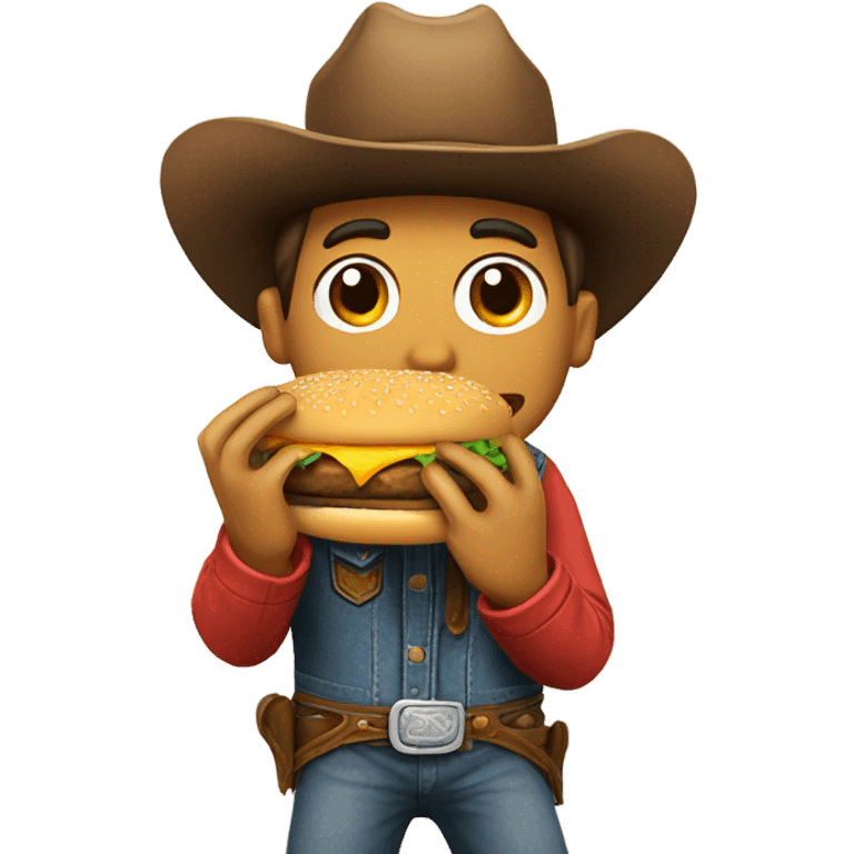 cowboy eating burger emoji