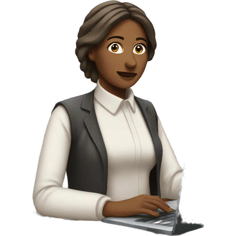 a women manger with laptop emoji