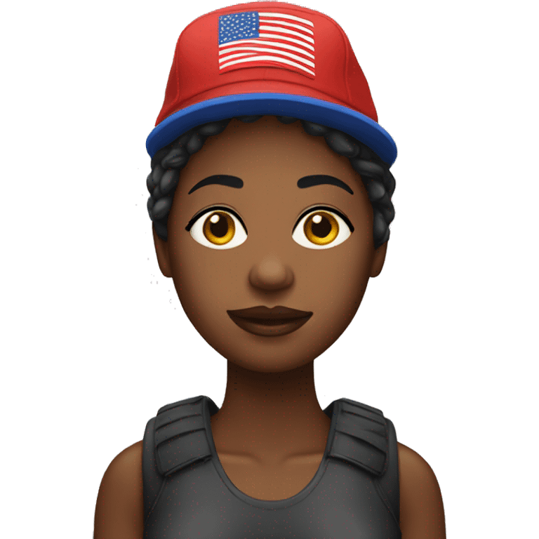 Black woman in MAGA hat emoji