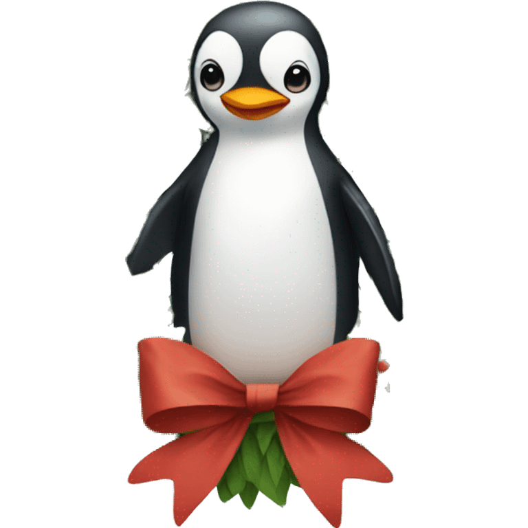 penguin in a wreath emoji