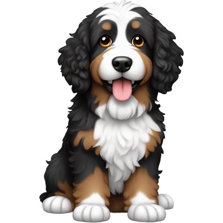 bernedoodle with computer emoji