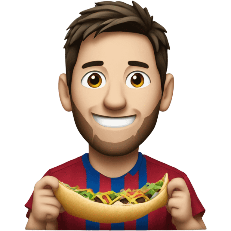 Messi with a taco emoji