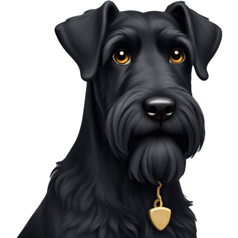 black Giant curly Schnauzer emoji