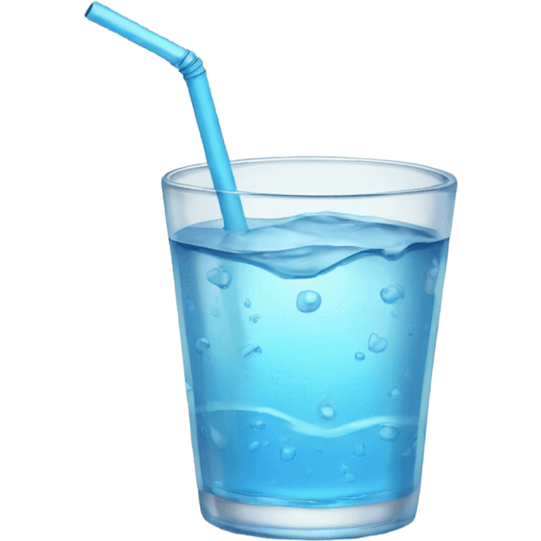 A huge glass of water with a curly straw emoji