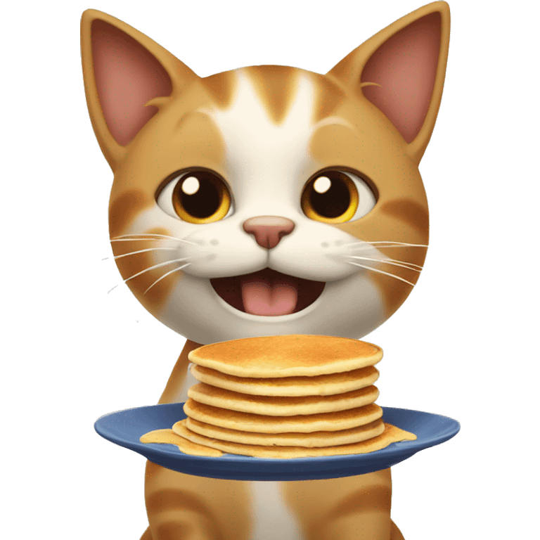 Cat eat pancakes  emoji