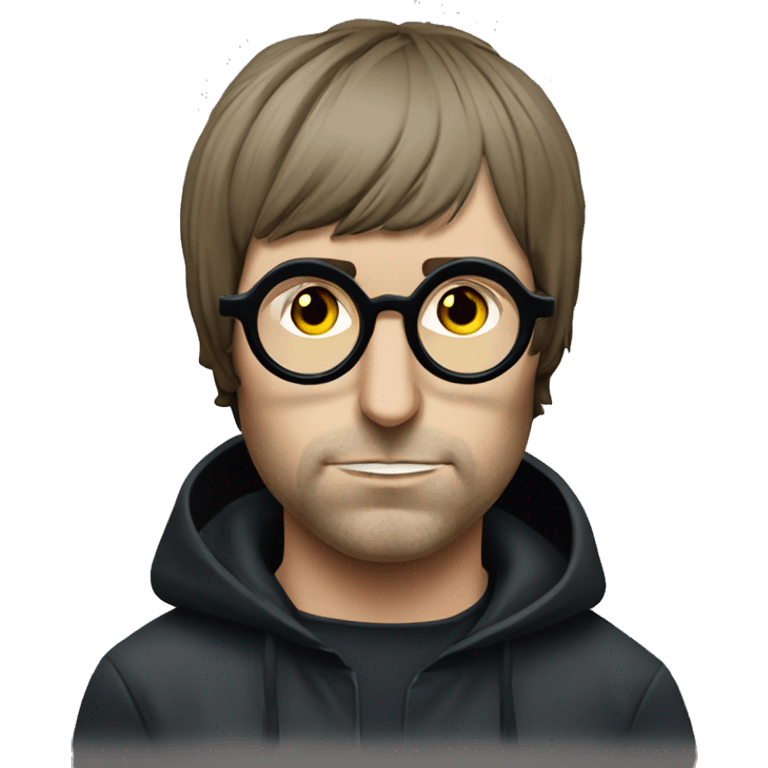 LIAM GALLAGHER FROM OASIS HEAD WITH ROUND GLASSES emoji