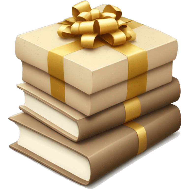 a stack of beautiful beige books with a gift emoji