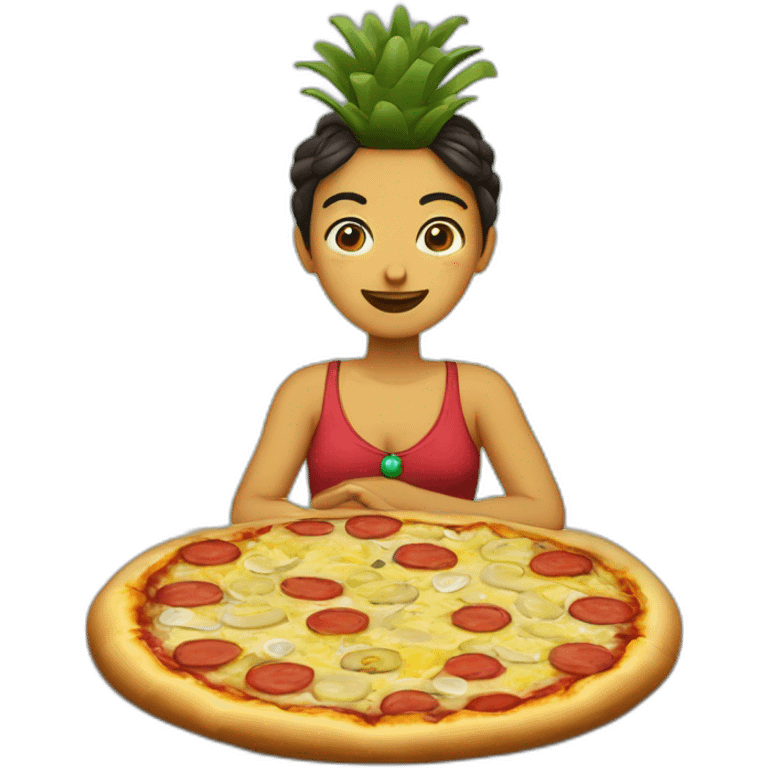 mexicain qui mange une pizza a l'ananas se emoji