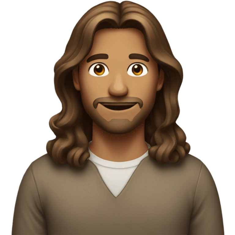 Man with long hair brown emoji