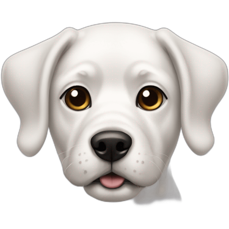 white 50 pound dog with two black patches emoji