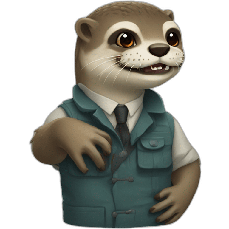 Loutre sur un zombie emoji