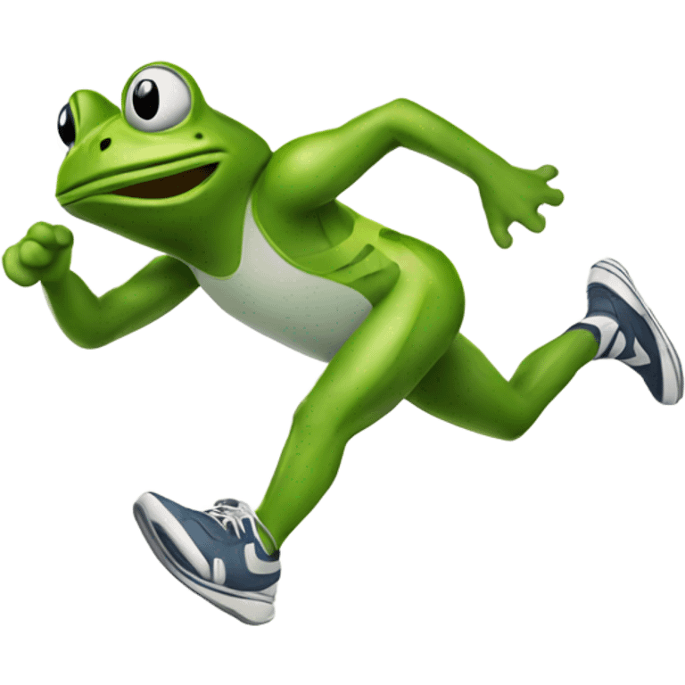 Quick running frog with sneakers emoji