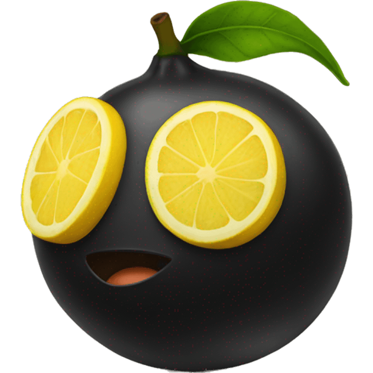 black lemon emoji