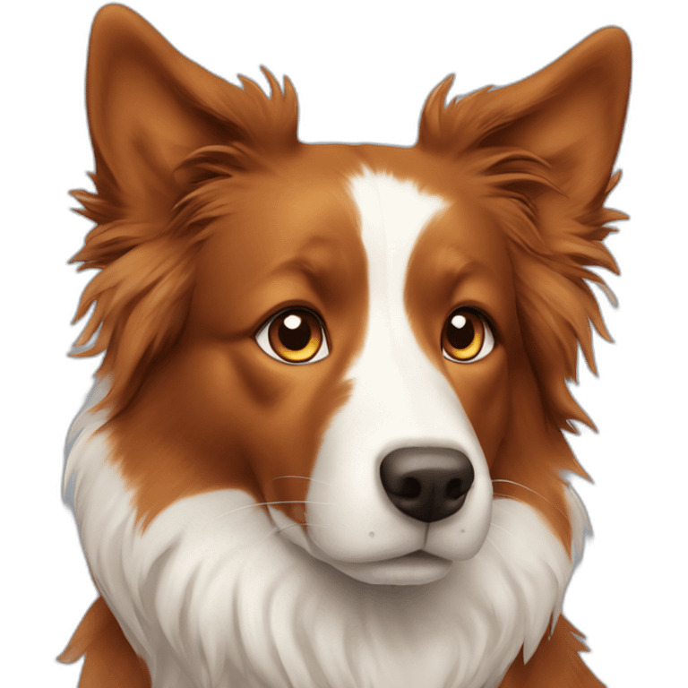 brown border collie dog and siberian ginger cat emoji