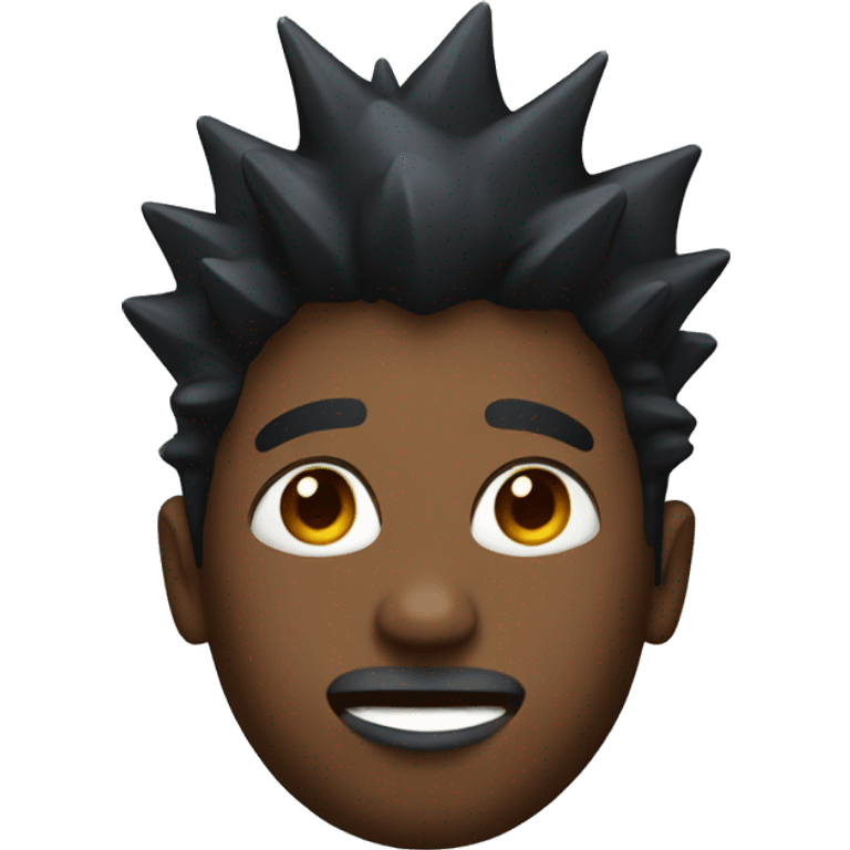 A Black guy with spiky hair. emoji