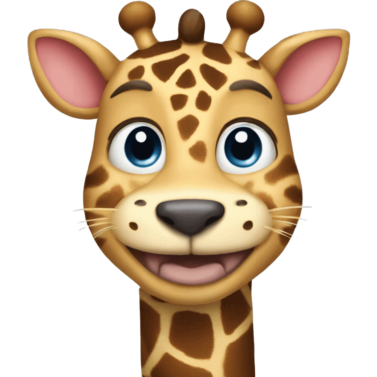 happy cat with dog face and giraffe lengs and hippo torso emoji