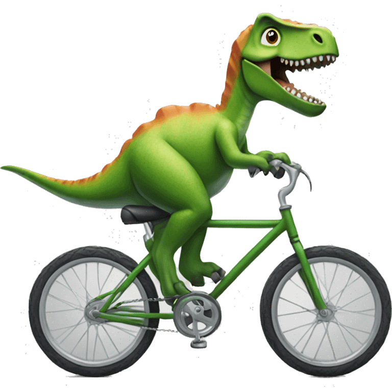 Dinosaur riding bike  emoji