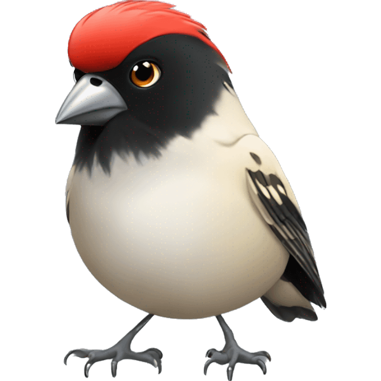 A finch with the head of Elvis  emoji