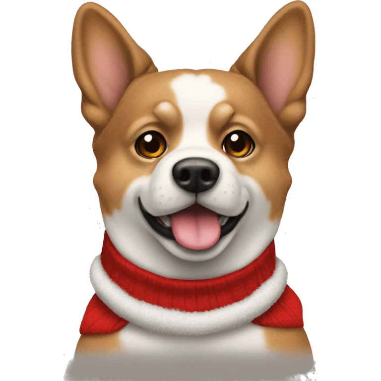 Perro con suéter de navidad emoji