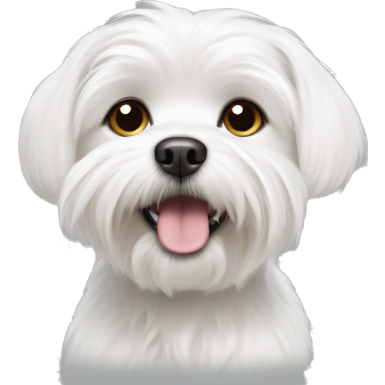 Maltese white dog cute no collar emoji