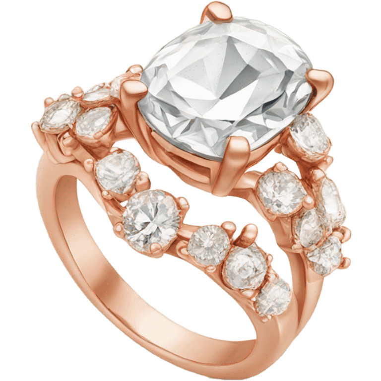 Rose gold diamond ring emoji