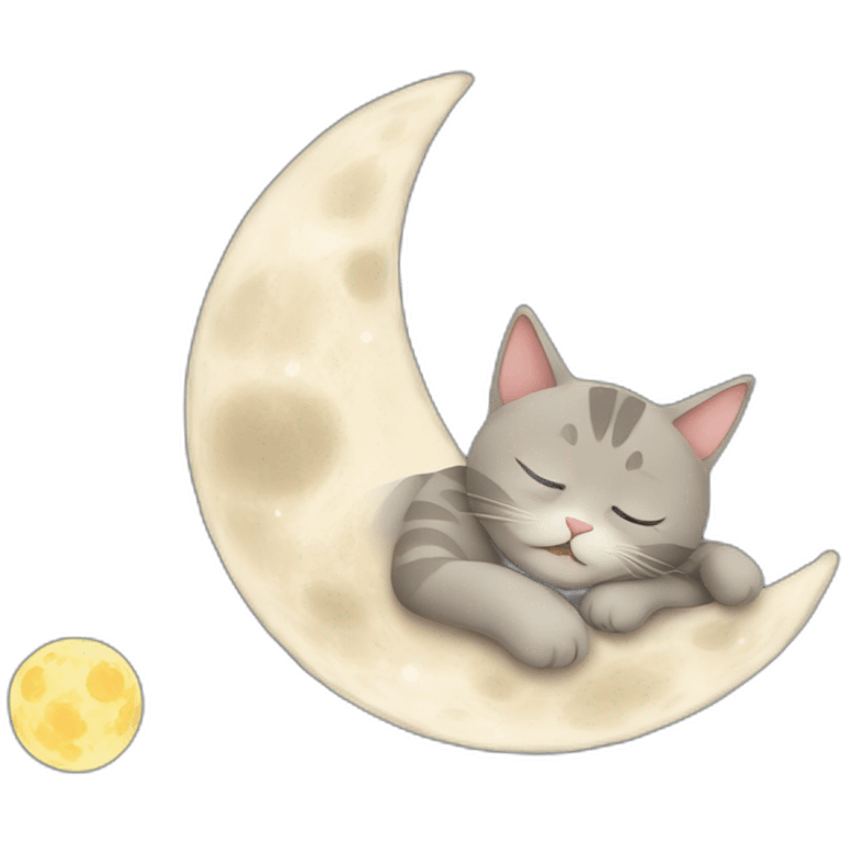 cat sleep on moon emoji