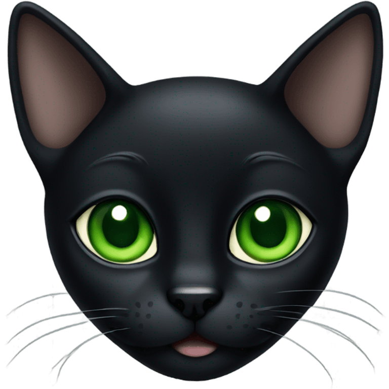 black cat with green eyes emoji