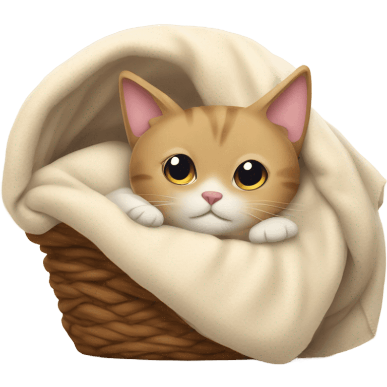 Cat in bed  emoji