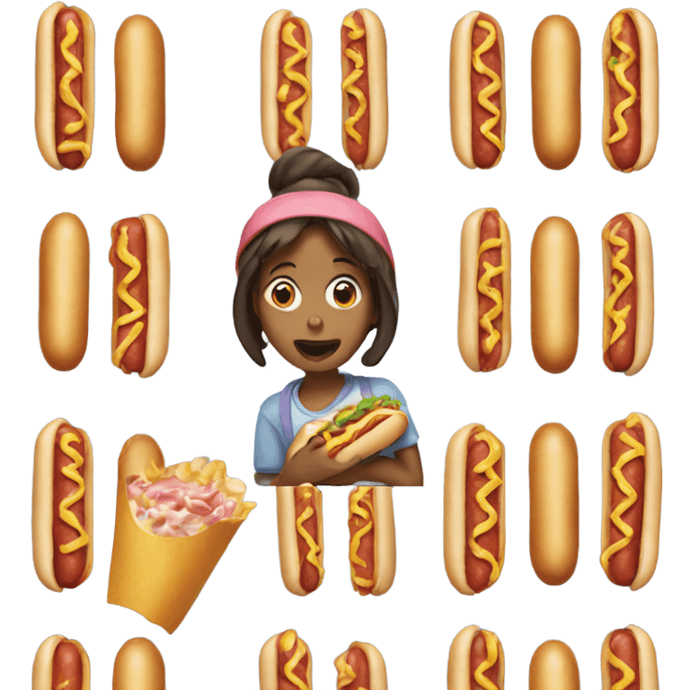 girl drooling at a hotdog with mayonnaise  emoji