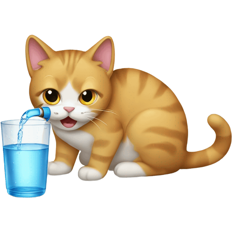 Cat drinks water  emoji