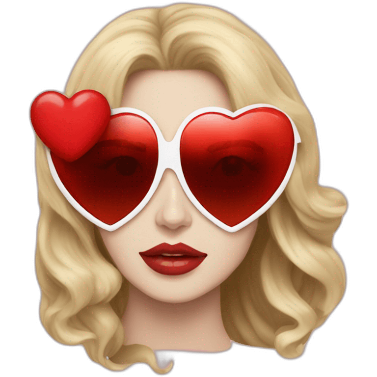 Lana Del rey with red heart sunglasses  emoji