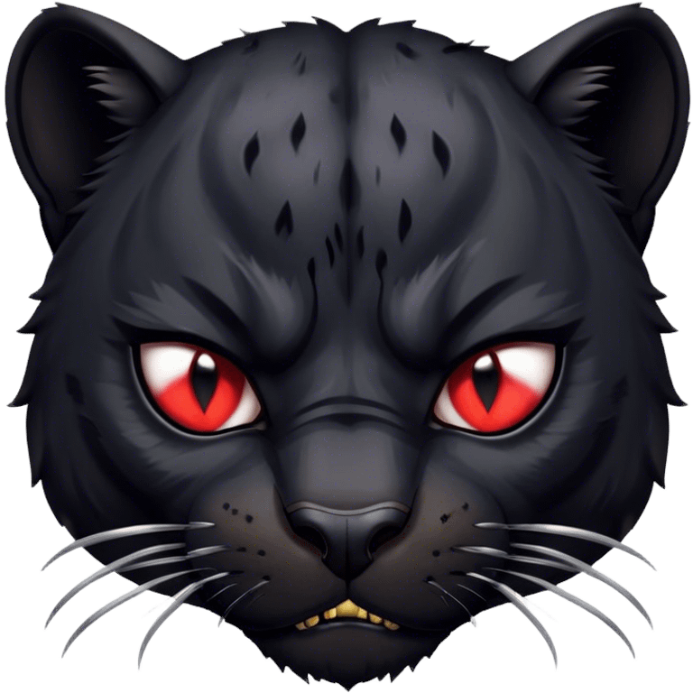 angry guzzled bloodied scarred black panther emoji