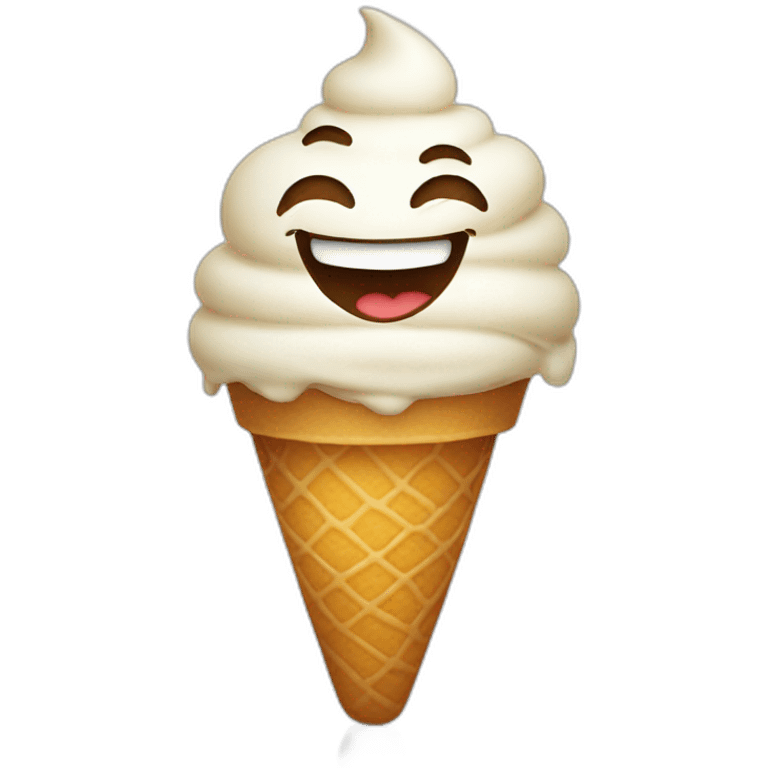 smiling-ice-cream emoji