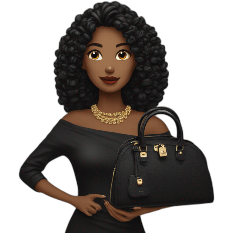 black purse luxury for women emoji